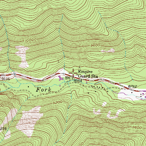 Topographic Map of Empire Guard Station, CO