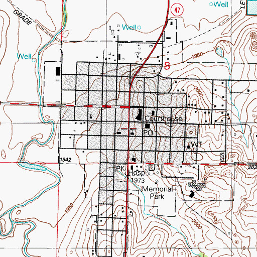 Topographic Map of Cheyenne Post Office, OK
