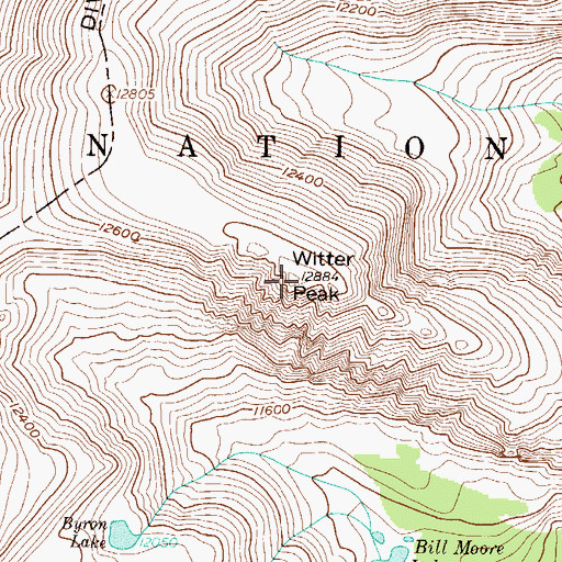 Topographic Map of Witter Peak, CO