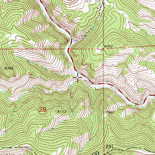 Topographic Map of Russell Gulch, CO