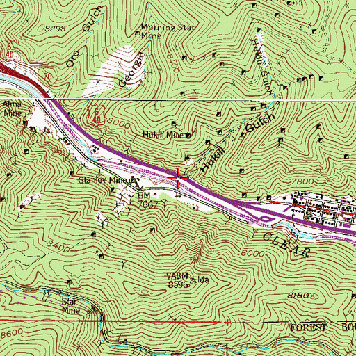 Topographic Map of Hukill Gulch, CO