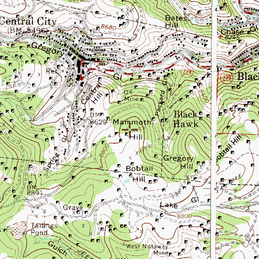 Topographic Map of Mammoth Hill, CO