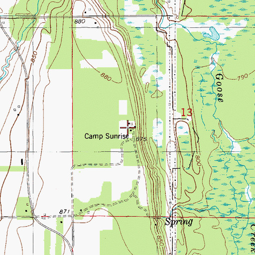 Topographic Map of Camp Sunrise, MN