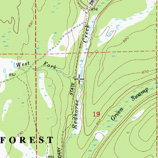 Topographic Map of West Fork Redhorse Creek, MN