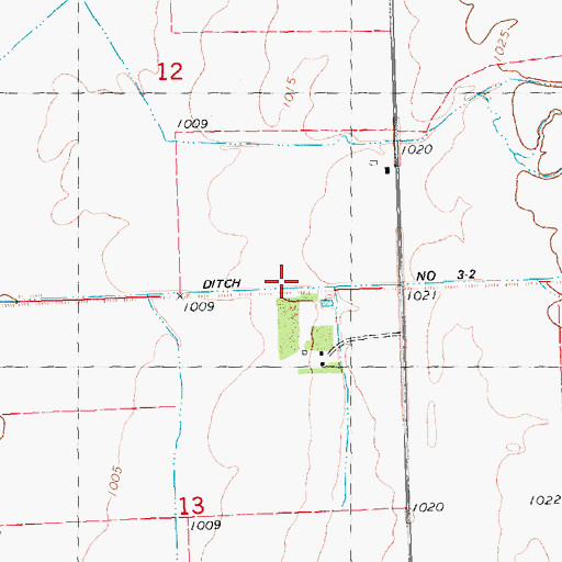 Topographic Map of Judicial Ditch Number Three-Two, MN