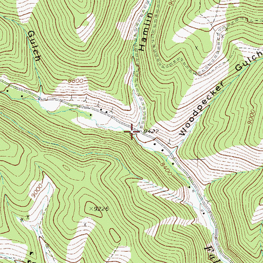 Topographic Map of Hamlin Gulch, CO