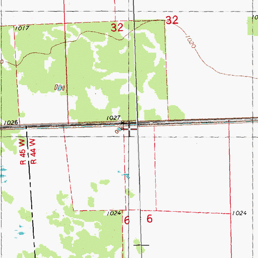 Topographic Map of Lateral Ditch Number Two, MN