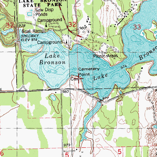 Topographic Map of Cemetery Point, MN
