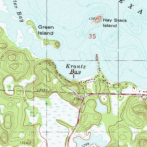 Topographic Map of Krantz Bay, MN