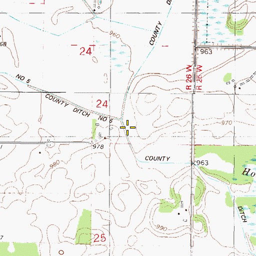Topographic Map of County Ditch Number Four A, MN
