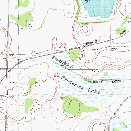 Topographic Map of County Ditch Number Five, MN