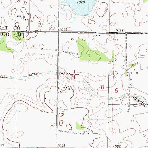 Topographic Map of Judicial Ditch Number Eleven, MN