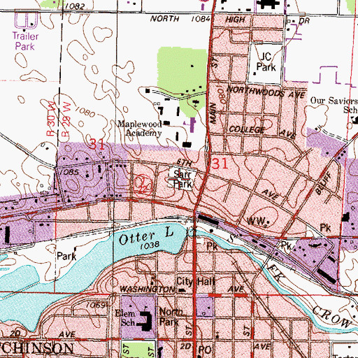 Topographic Map of Sarr Park, MN