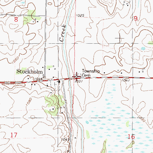 Topographic Map of Stockholm Township Cemetery, MN