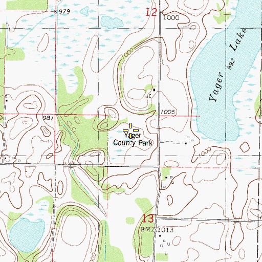 Topographic Map of Yager County Park, MN