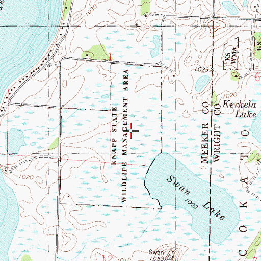 Topographic Map of Knapp State Wildlife Management Area, MN