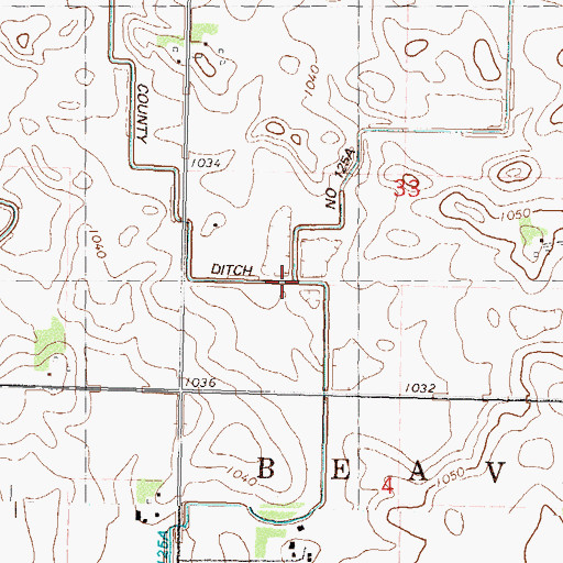 Topographic Map of County Ditch Number One Hundred Twentyfive A, MN
