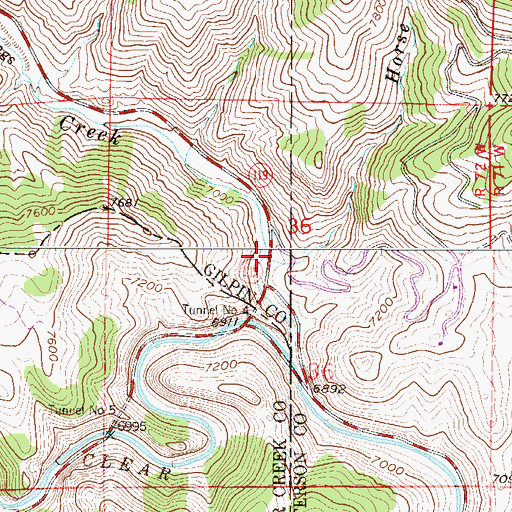 Topographic Map of Horse Creek, CO