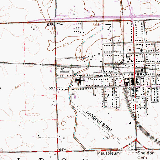 Topographic Map of Sheldon Elementary School, IL