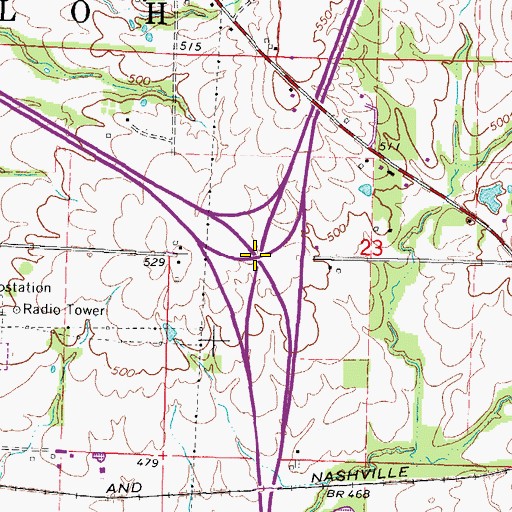 Topographic Map of Interchange 73, IL