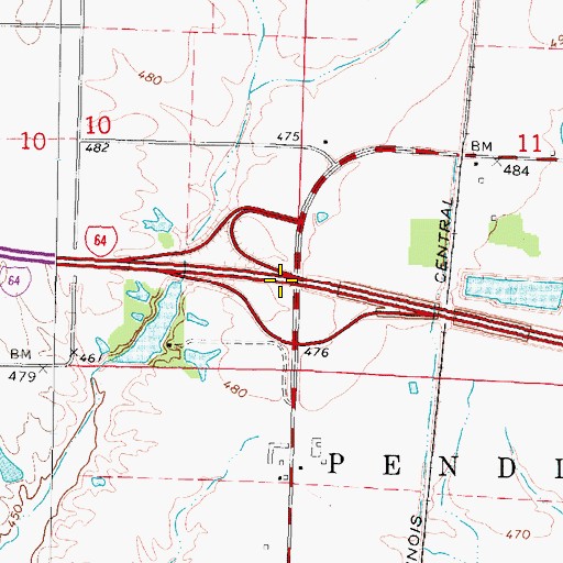 Topographic Map of Interchange 89, IL