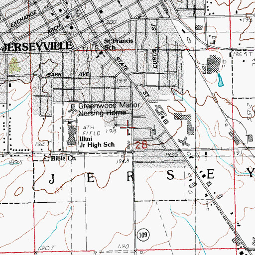 Topographic Map of Gospel Assembly Church, IL