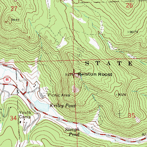 Topographic Map of Ralston Roost, CO