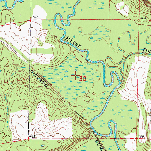 Topographic Map of Heron Pond Preserve, IL