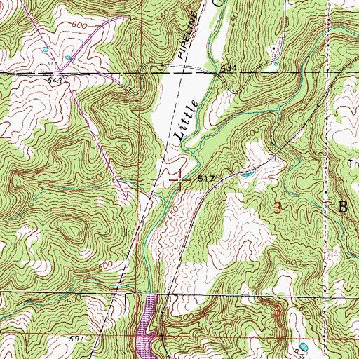 Topographic Map of Little Cache Number 1 Reservoir, IL