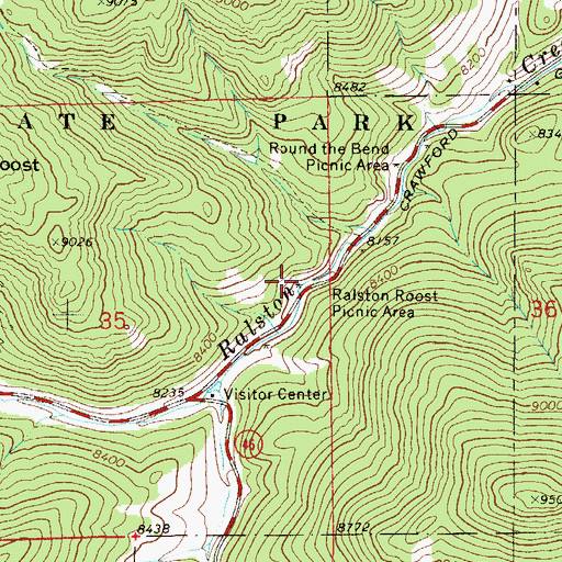 Topographic Map of Ralston Roost Picnic Area, CO