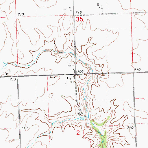 Topographic Map of Eugene, IL