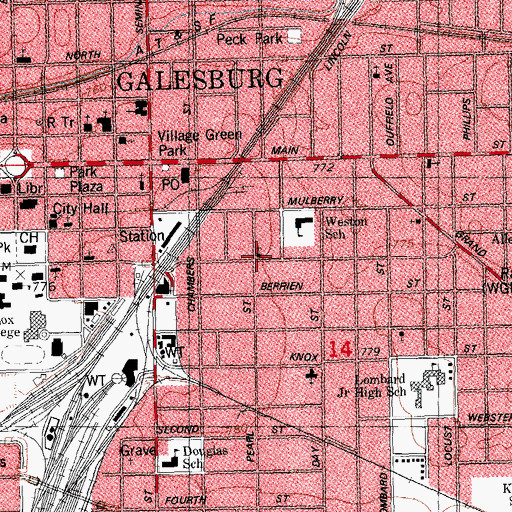 Topographic Map of Foursquare Gospel Church, IL