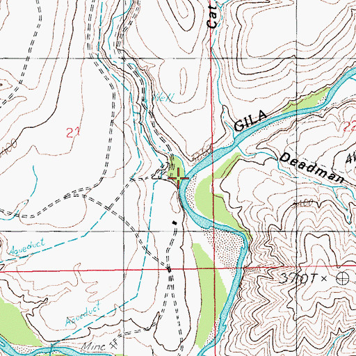 Topographic Map of Bonita Creek, AZ