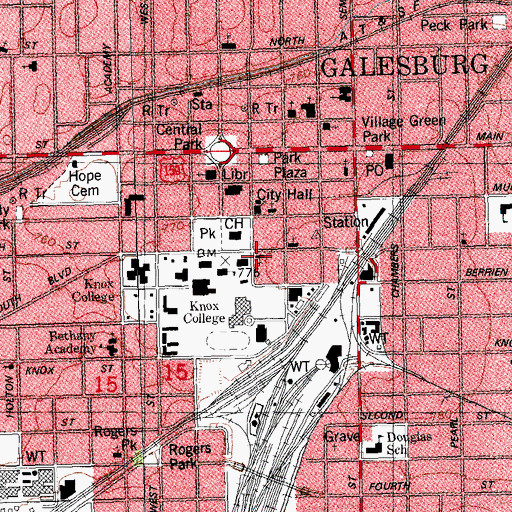 Topographic Map of Second Baptist Church, IL