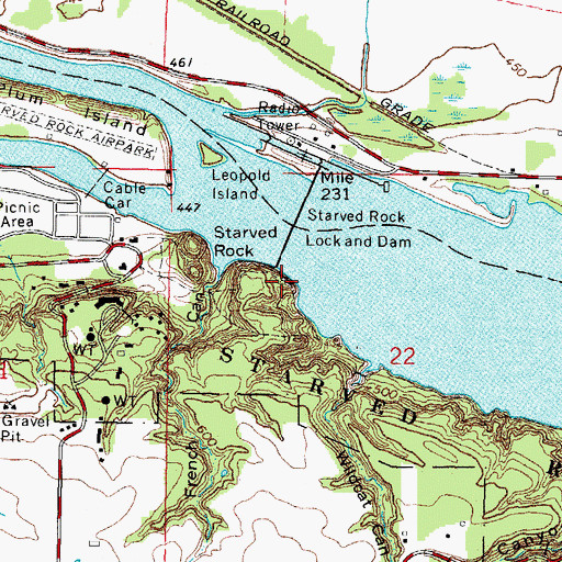 Topographic Map of Eagle Cliff Overlook, IL