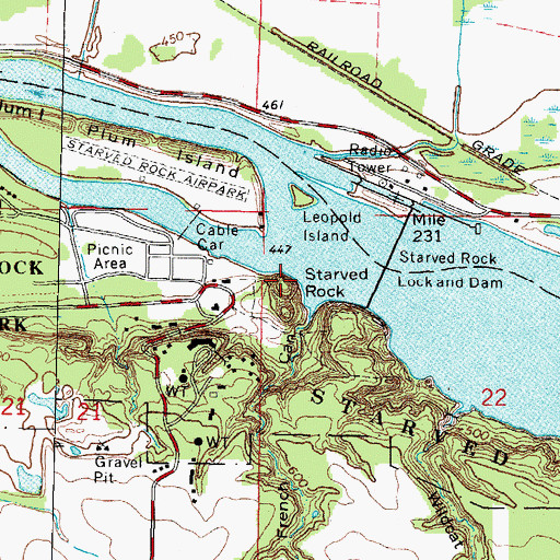 Topographic Map of Fort Saint Louis (historical), IL