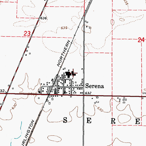 Topographic Map of Serena Elementary School, IL