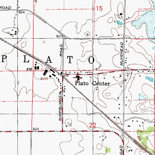 Topographic Map of Plato Center Elementary School, IL