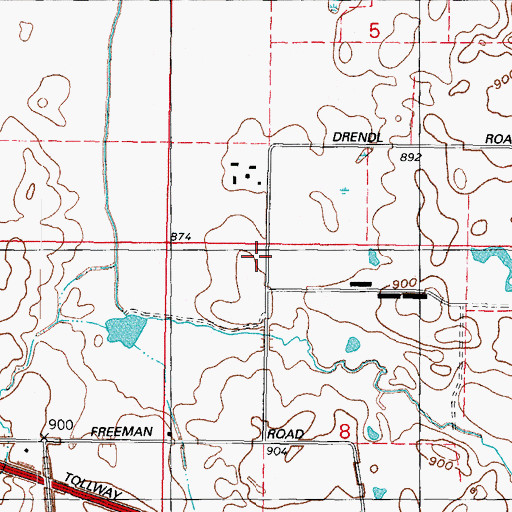 Topographic Map of School Number 20 (historical), IL