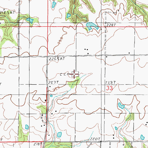 Topographic Map of Whetstone Cemetery, IL