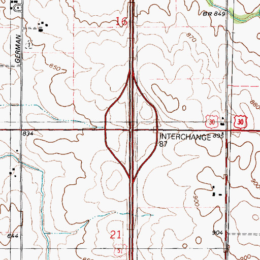 Topographic Map of Interchange 87, IL