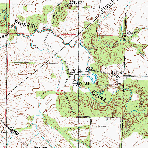 Topographic Map of Mill Springs Day Use Area, IL