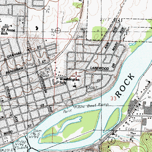 Topographic Map of Washington Field, IL