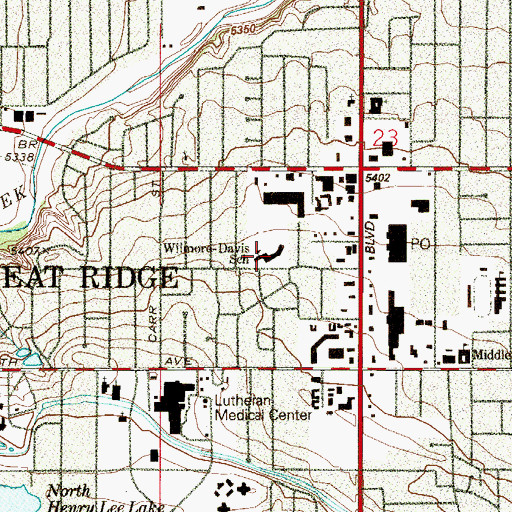 Topographic Map of Wilmore - Davis Elementary School, CO