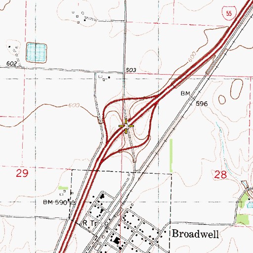 Topographic Map of Interchange 119, IL