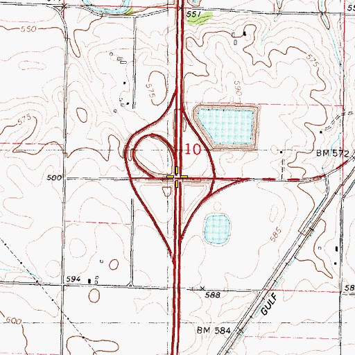 Topographic Map of Interchange 123, IL