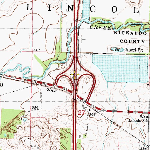 Topographic Map of Interchange 126, IL