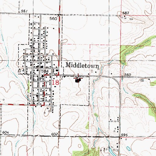 Topographic Map of New Holland-Middletown Middle School, IL
