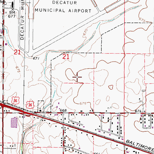 Topographic Map of Airport Industrial Park, IL