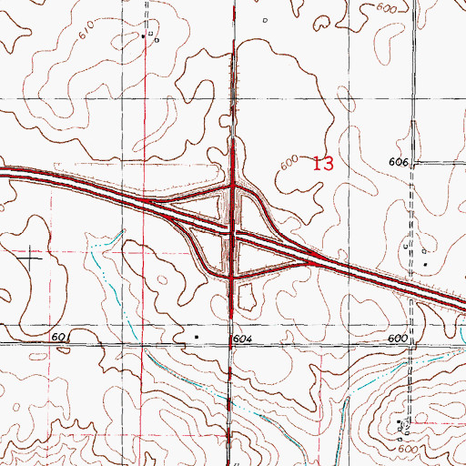 Topographic Map of Interchange 25, IL
